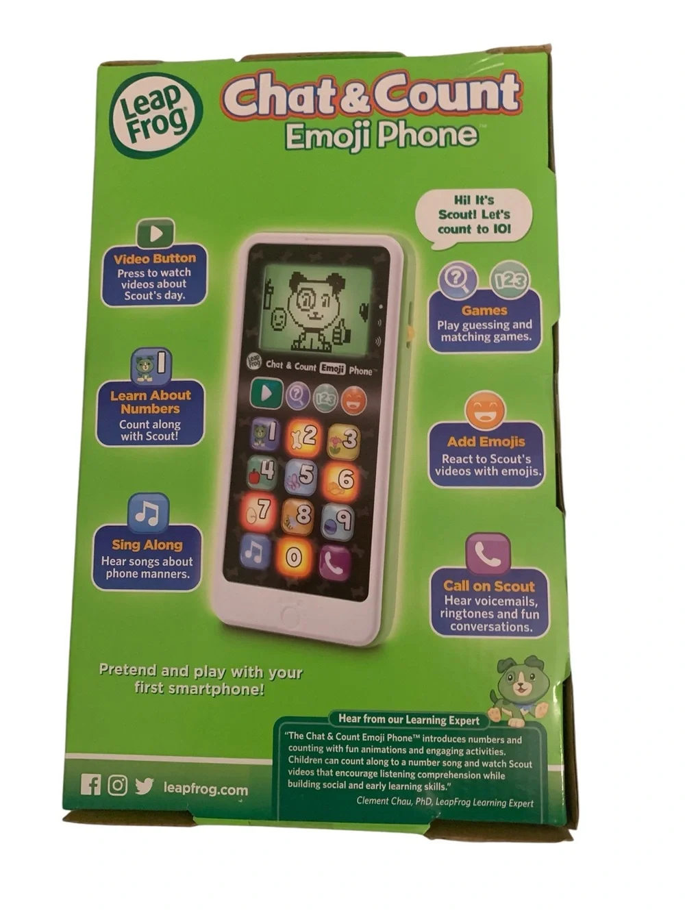 LeapFrog Chat & Count Emoji Phone - White and Black